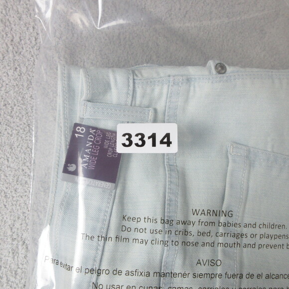 Gloria Vanderbilt Womens Wide Leg Crop Jeans 18 Light Blue 5 Pocket Denim Casual - Picture 14 of 14